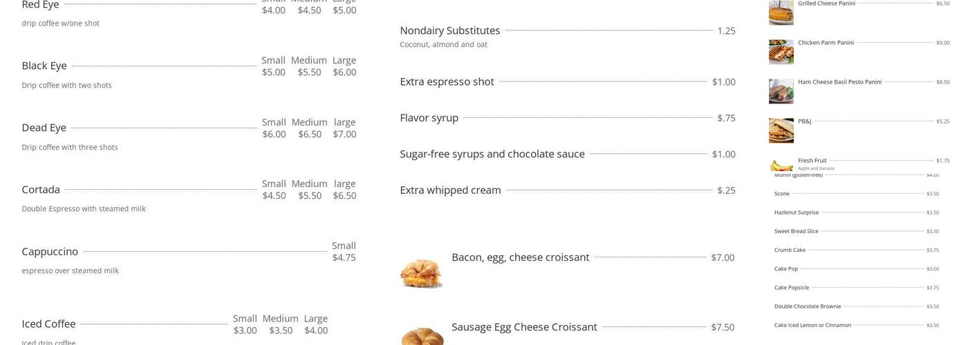 Coffee Common Grounds Menu