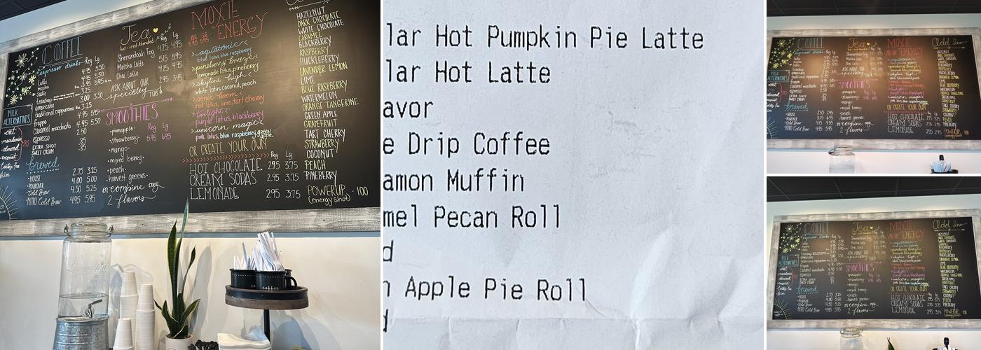 Moxie33 Coffee Co. Menu