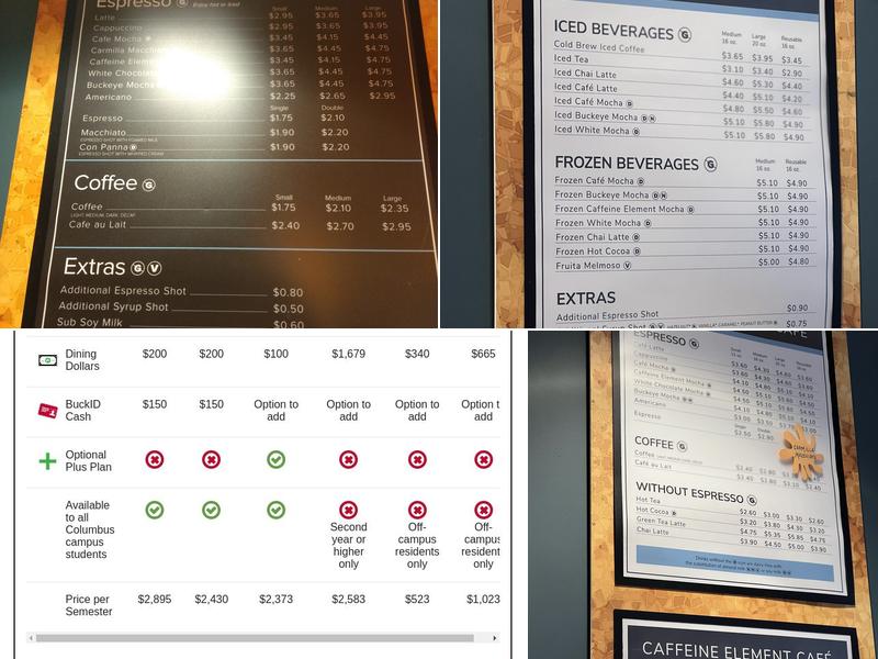 The Caffeine Element - Prior Cafe Menu