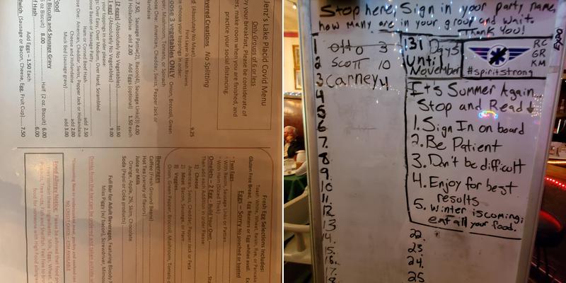 Lake Placid Inn Menu