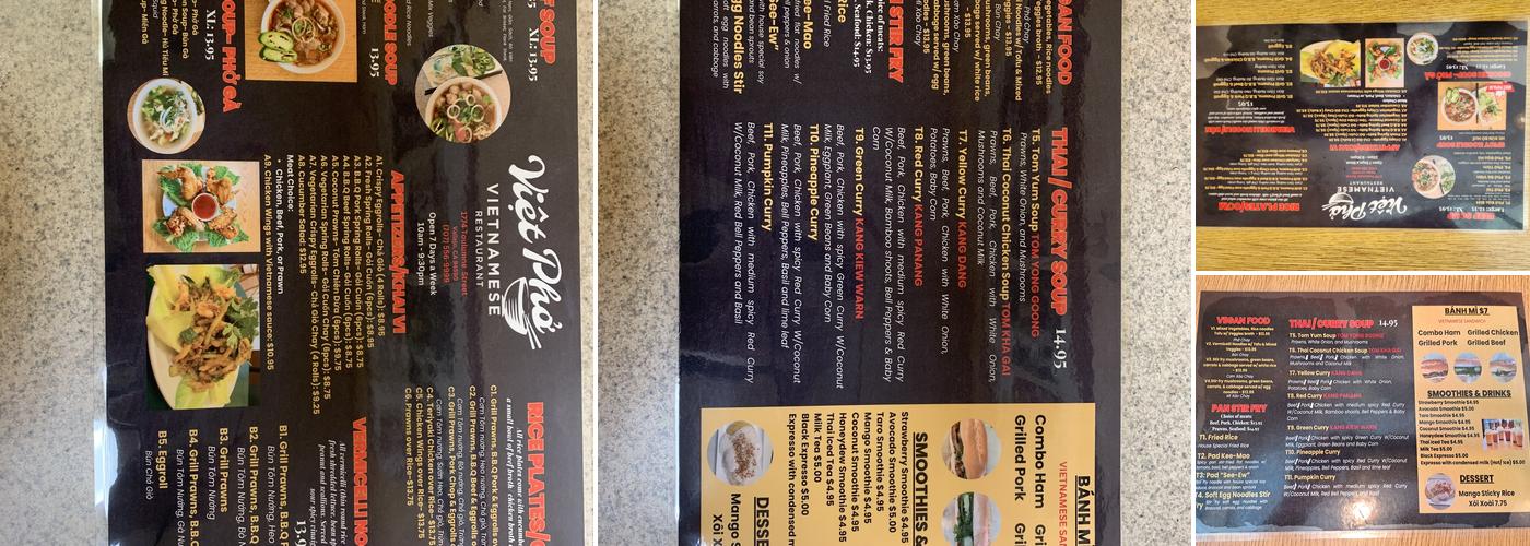 VIET PHO RESTAURANT Menu