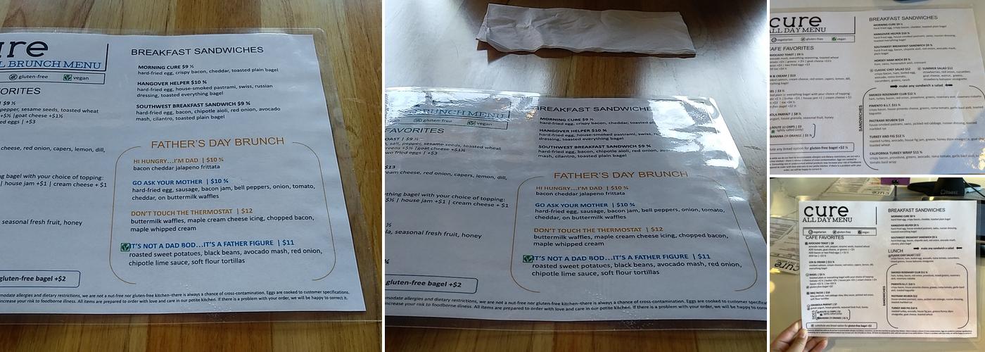 Cure Coffeehouse Menu