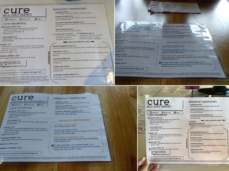 Cure Coffeehouse Menu