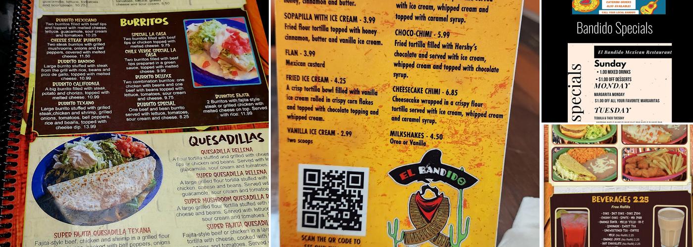 El Bandido - Summersville Menu
