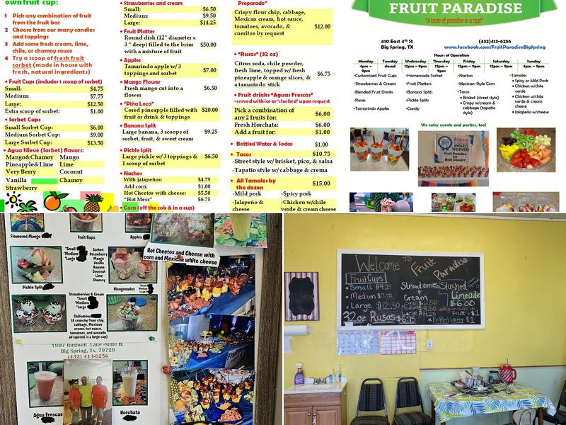 Fruit Paradise Big Spring Menu