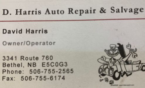 D Harris Auto Repair 3341 NB-760, Bethel New Brunswick E5C 0G3