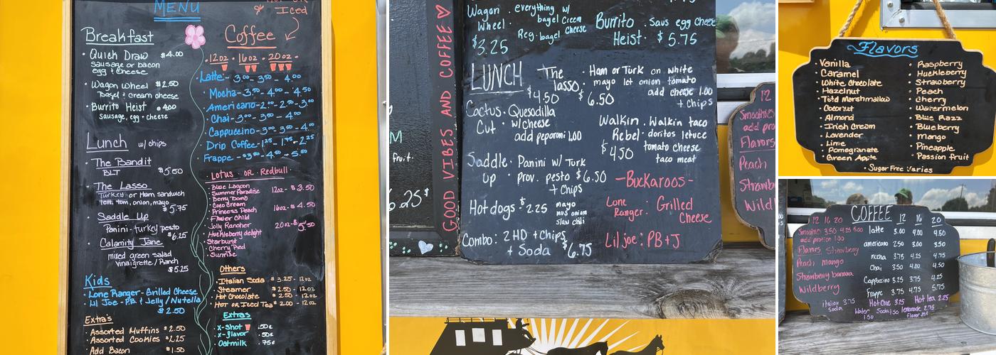 Stagecoach Coffee Menu