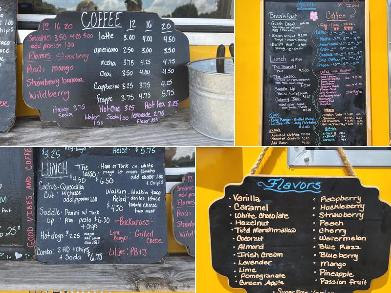 Stagecoach Coffee Menu