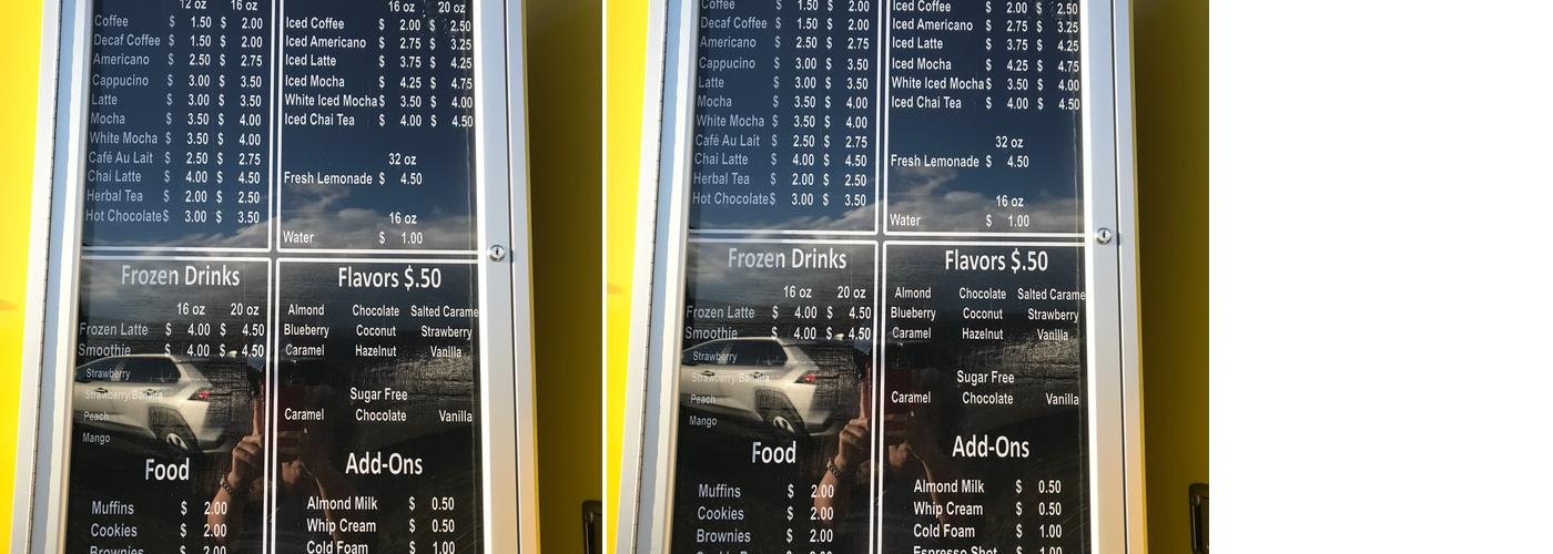 New River Barista Menu