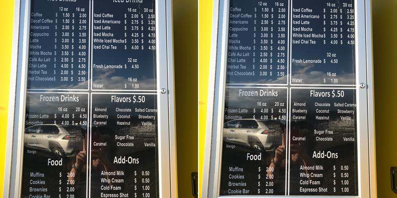 New River Barista Menu