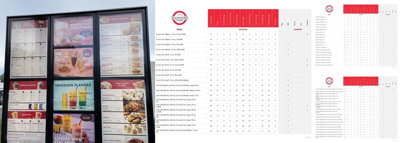 Scooter's Coffee Menu