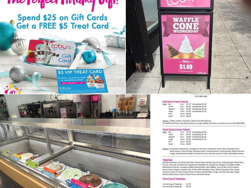 TCBY Menu