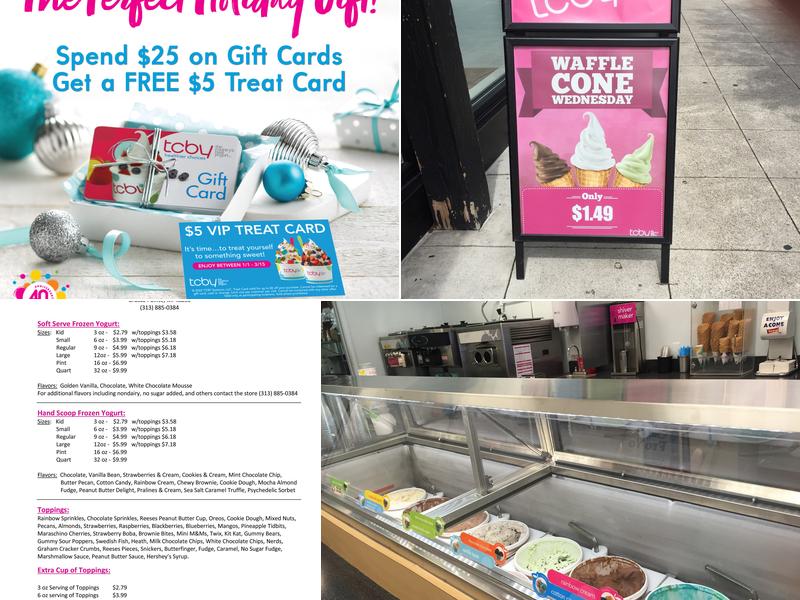 TCBY Menu