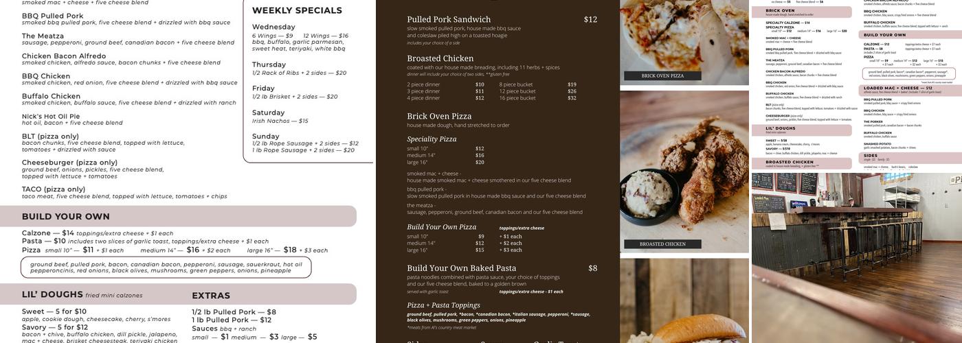 The Smoky Dough Menu