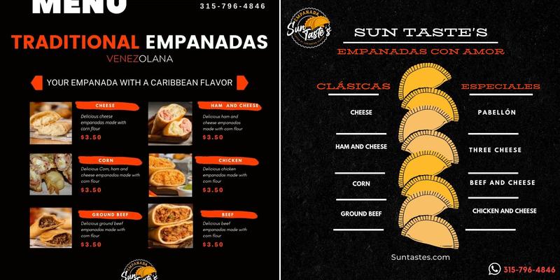 Empanadas Sun Taste's Menu