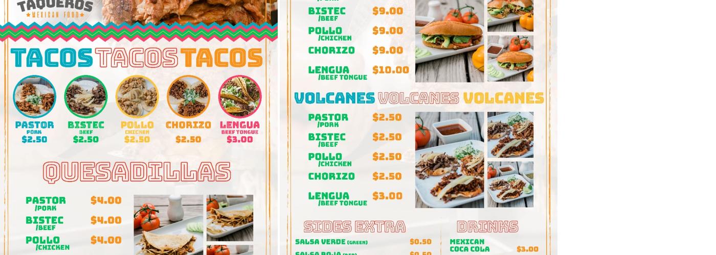 Tres Taqueros Menu