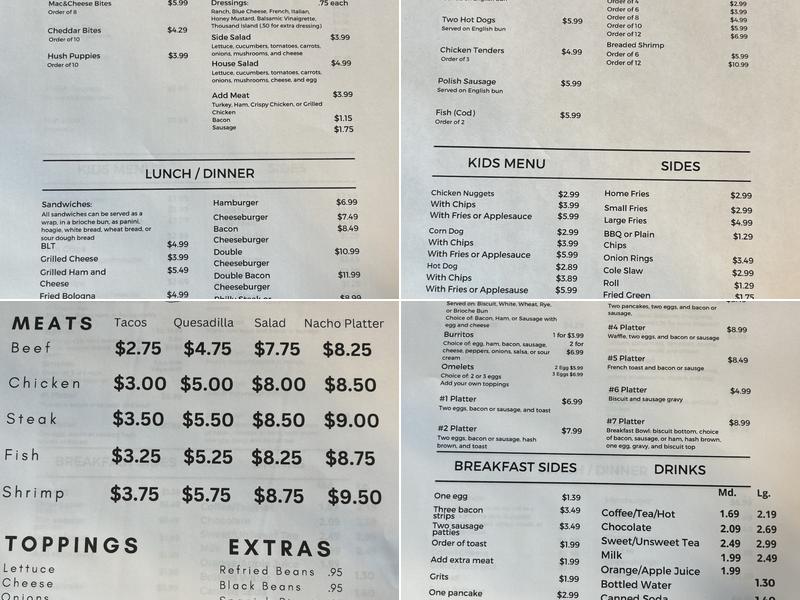 Riverview Cafe Menu