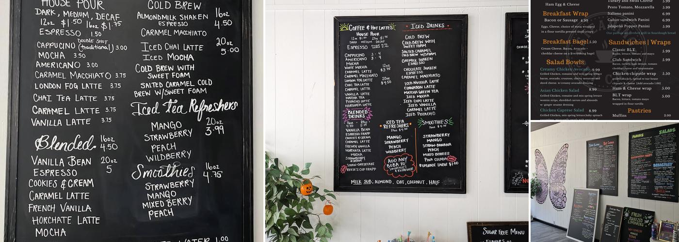 Steaming cup cafe Menu