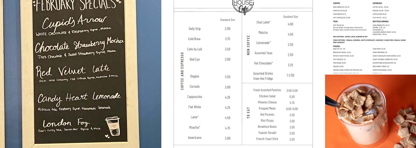 Mission House Cafe Menu