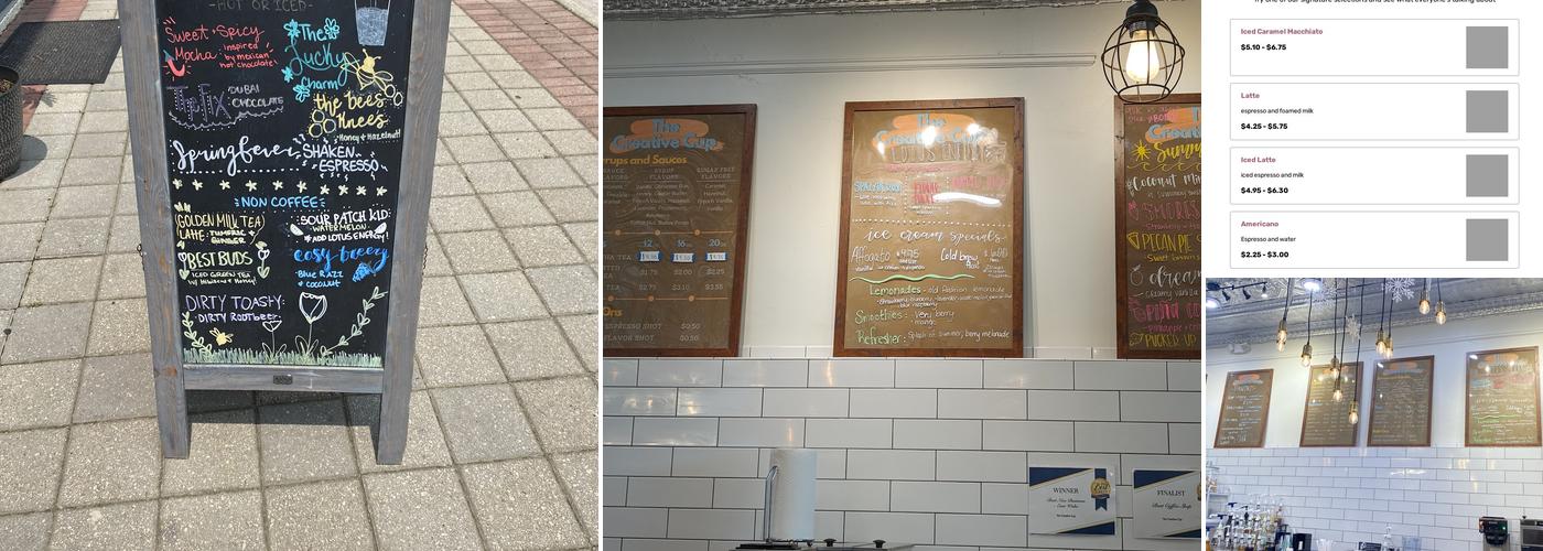 The Creative Cup Menu