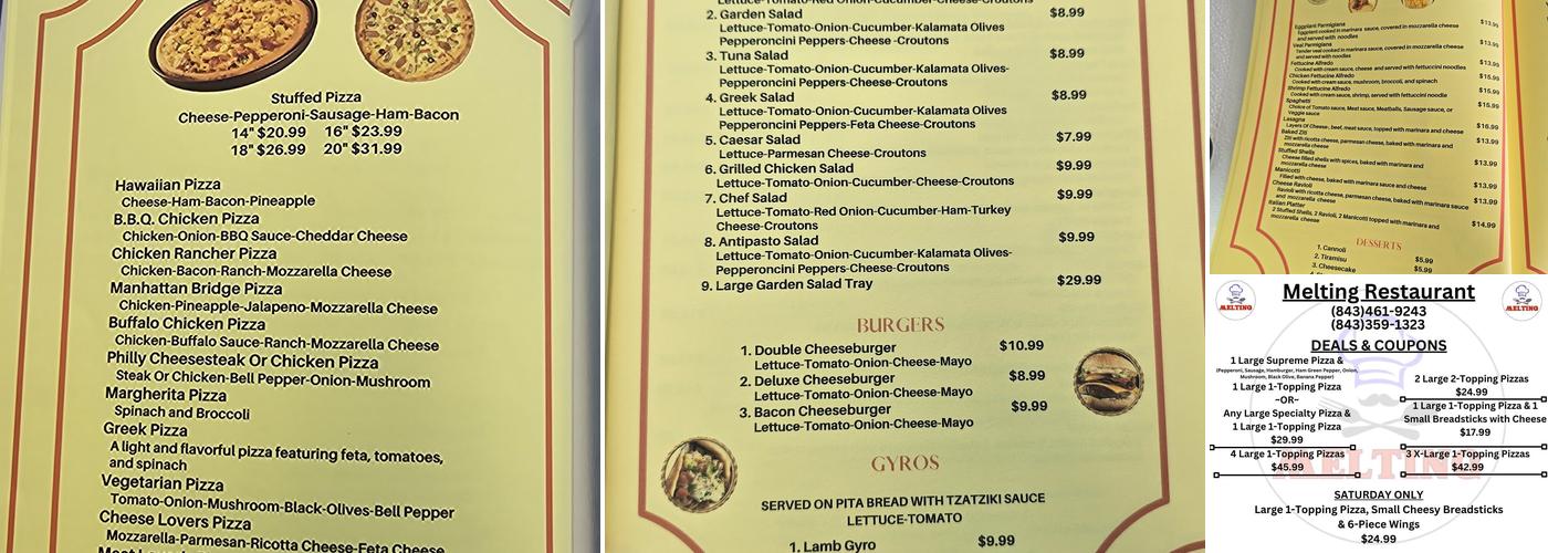 Melting Restaurant Menu