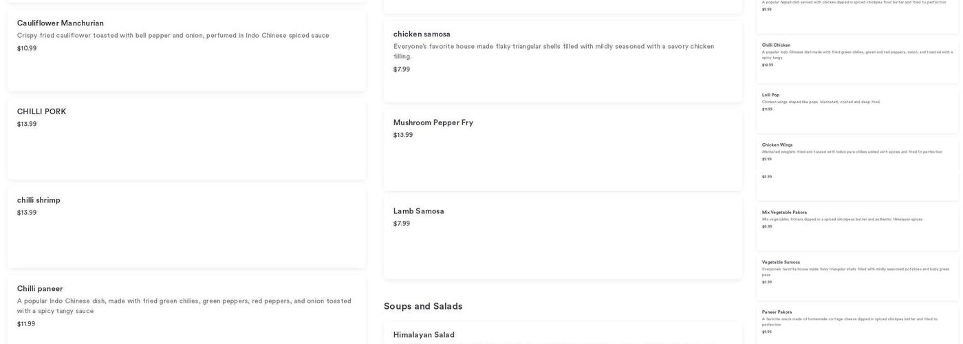 Himalayan Kitchen Menu