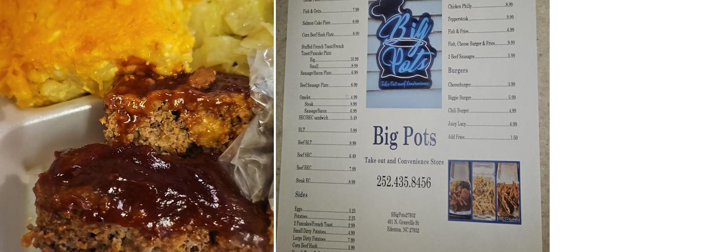 Big Pots Menu
