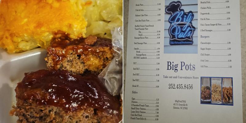 Big Pots Menu