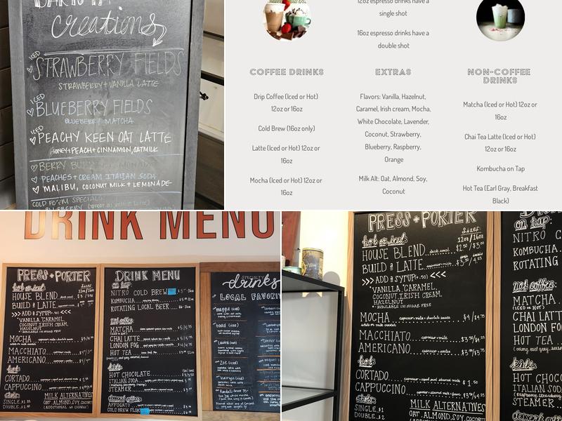 Press & Porter Coffee & Pourhouse Menu