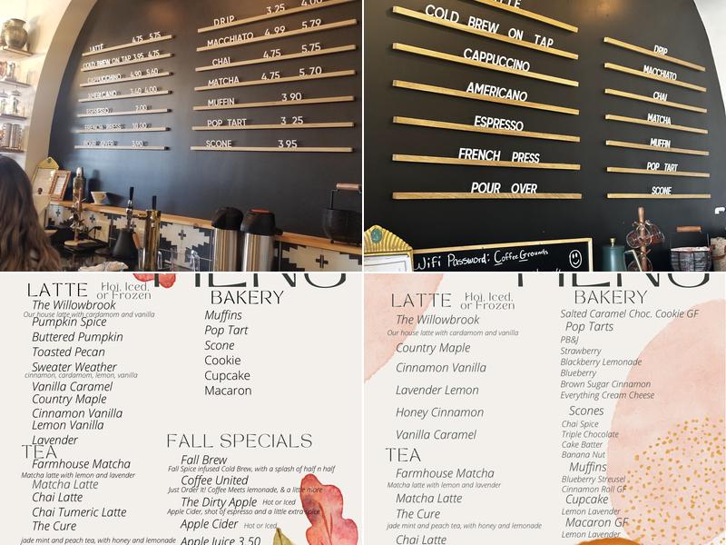 Willowbrook Grounds Menu