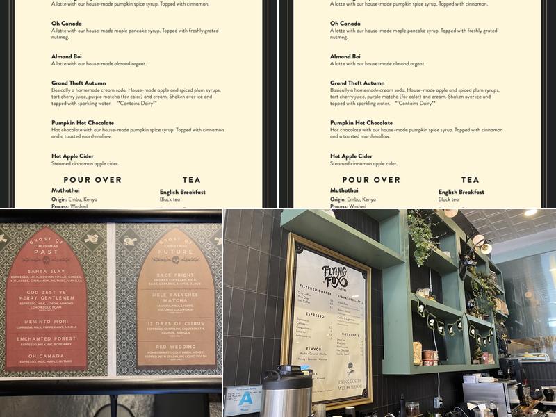 Flying Fox Coffee Menu