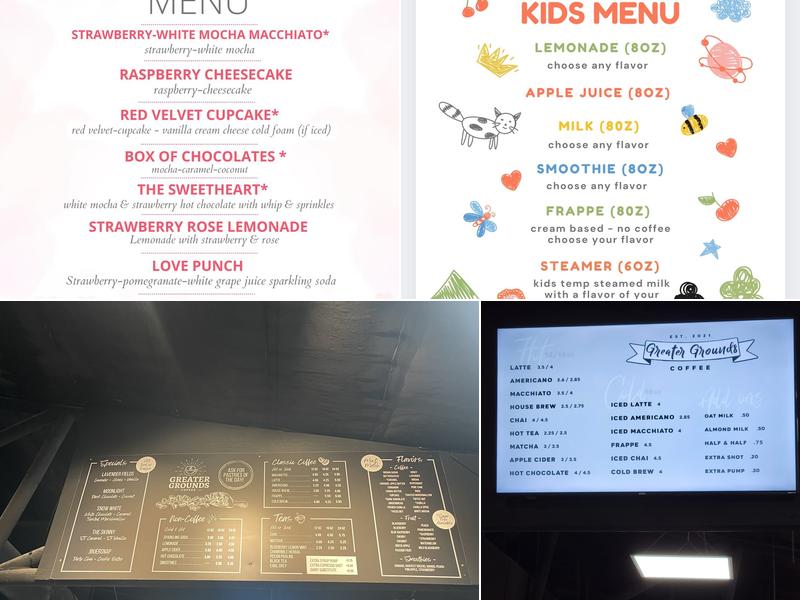 Greater Grounds Coffee Menu
