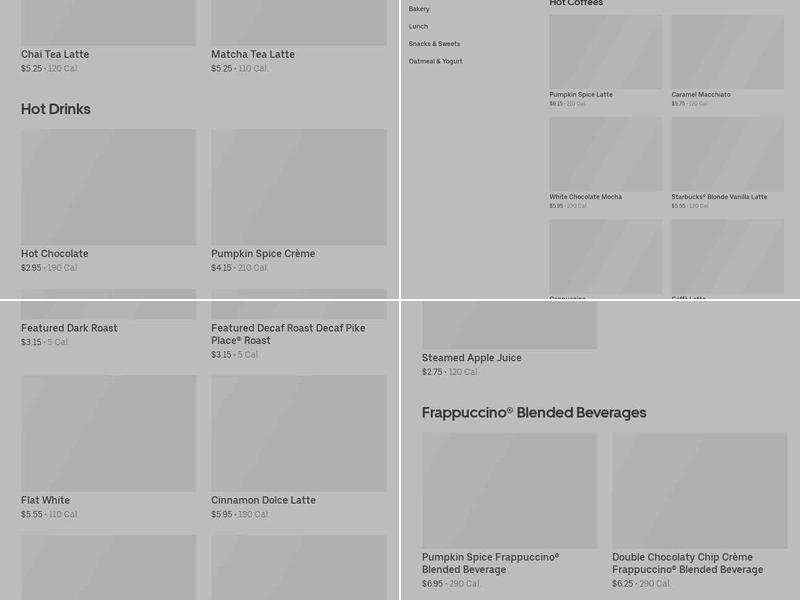Starbucks Menu