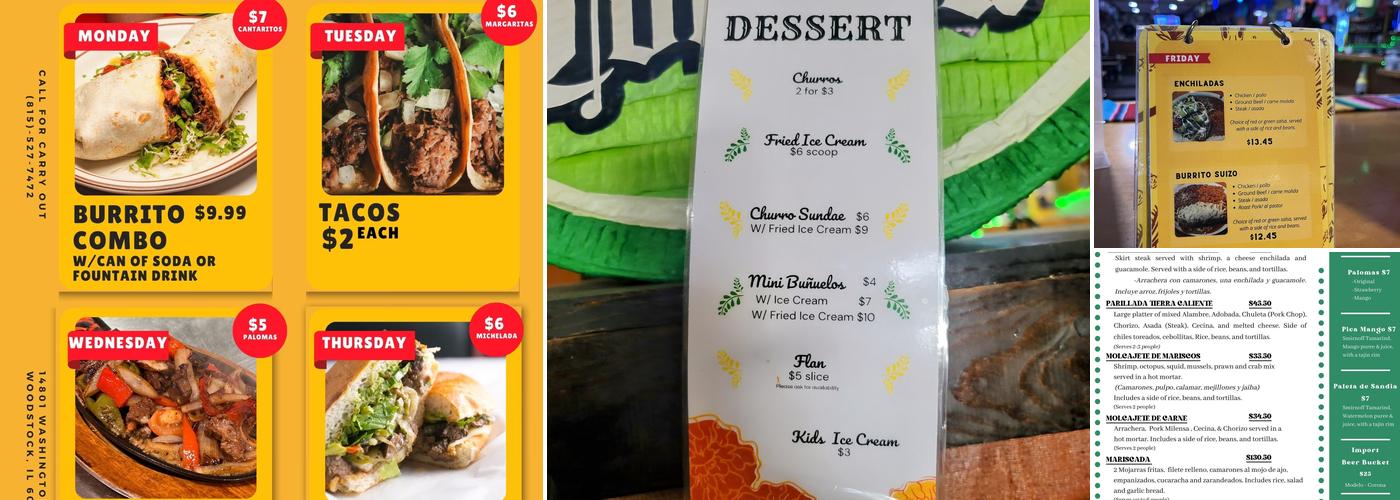 Tierra Caliente Restaurant and bar Menu