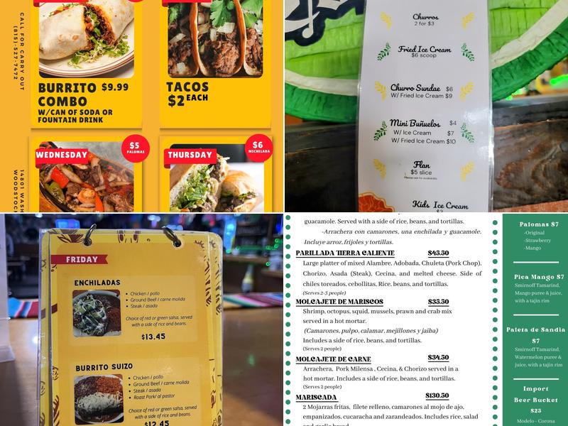 Tierra Caliente Restaurant and bar Menu