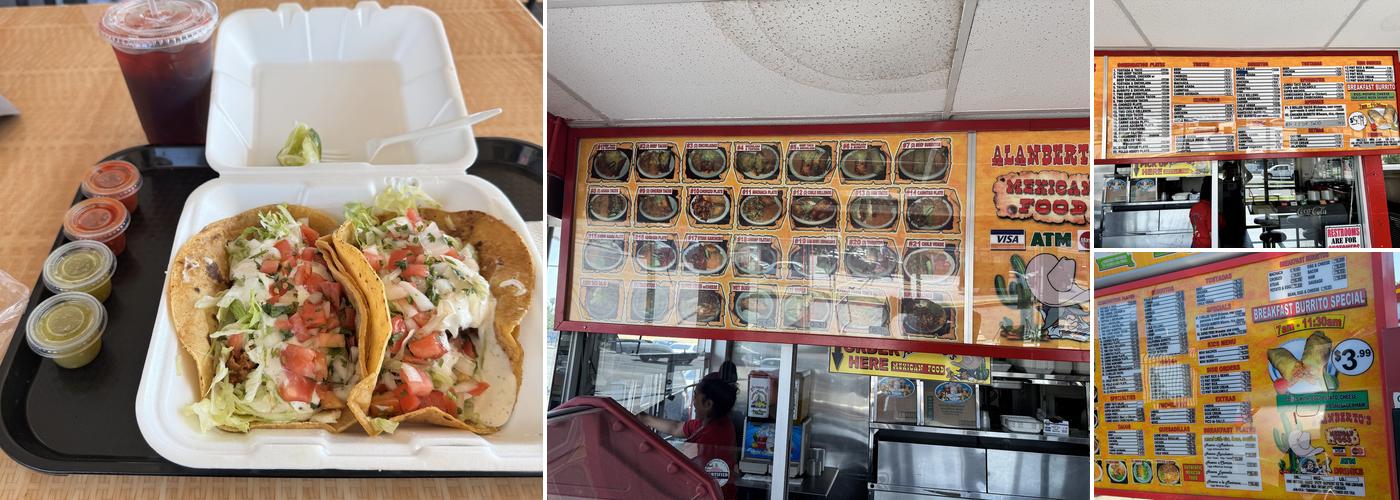 Alanberto's Authentic Mexican food Menu