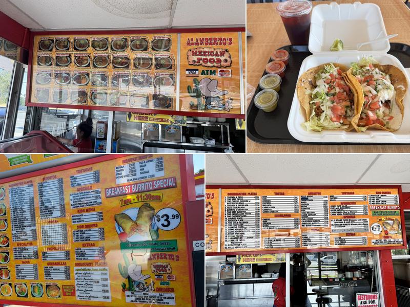 Alanberto's Authentic Mexican food Menu