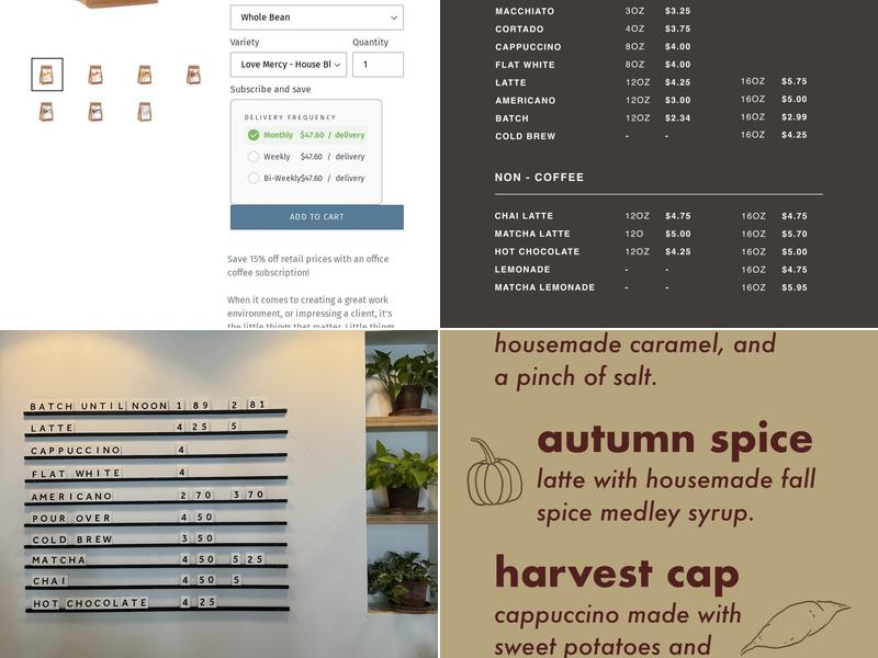 Vigilant Hope Roasting Menu