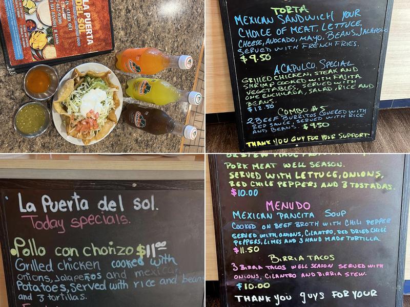 La puerta del sol Menu