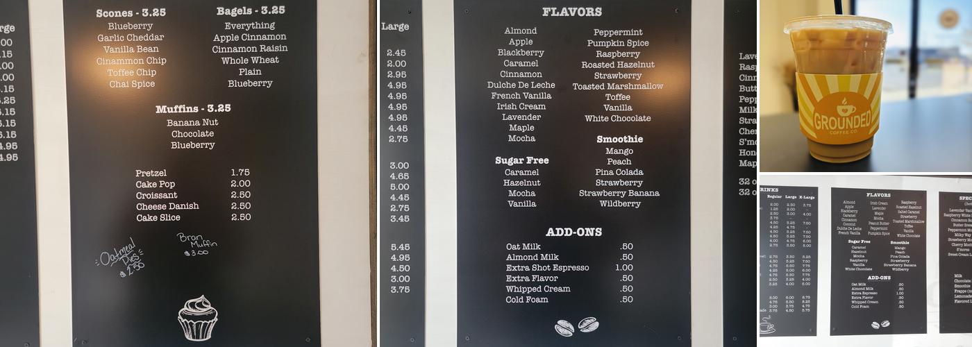Grounded Coffee Co. Menu