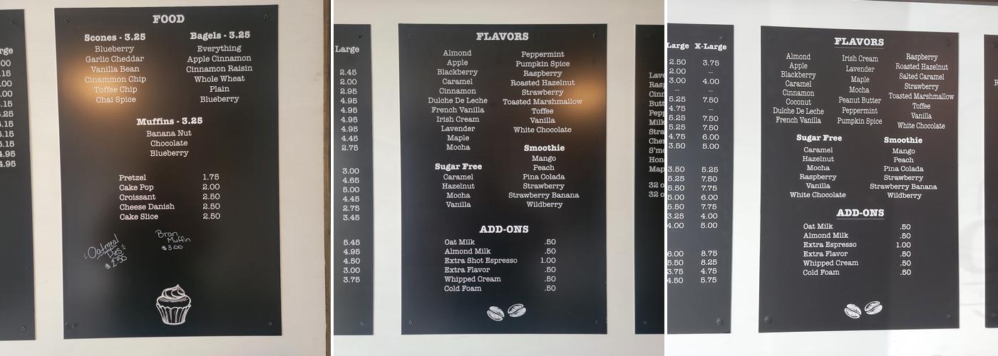 Grounded Coffee Co. Menu