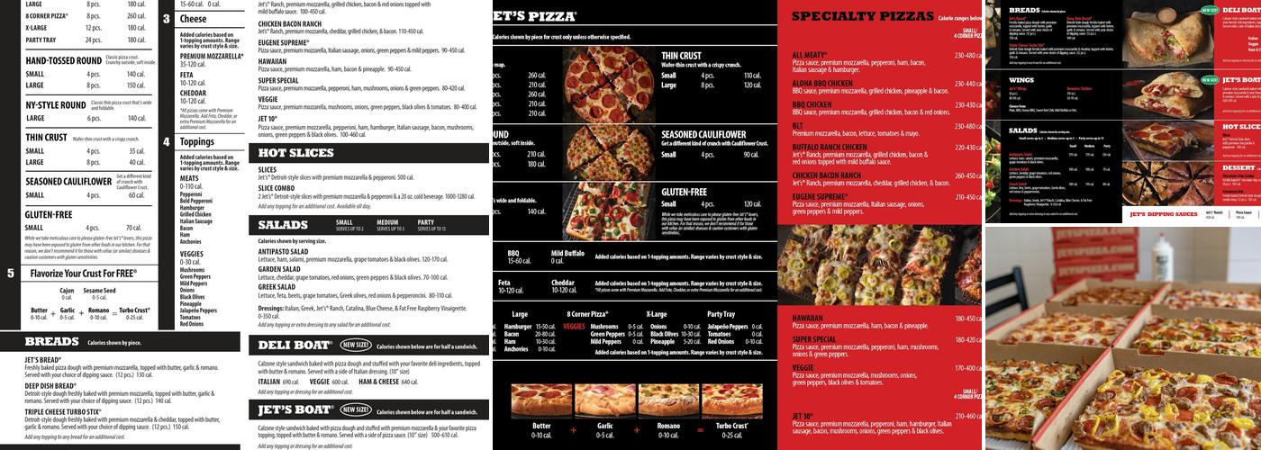 Jet's Pizza Menu