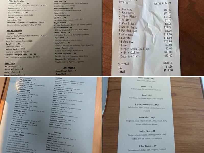 cocorico Menu