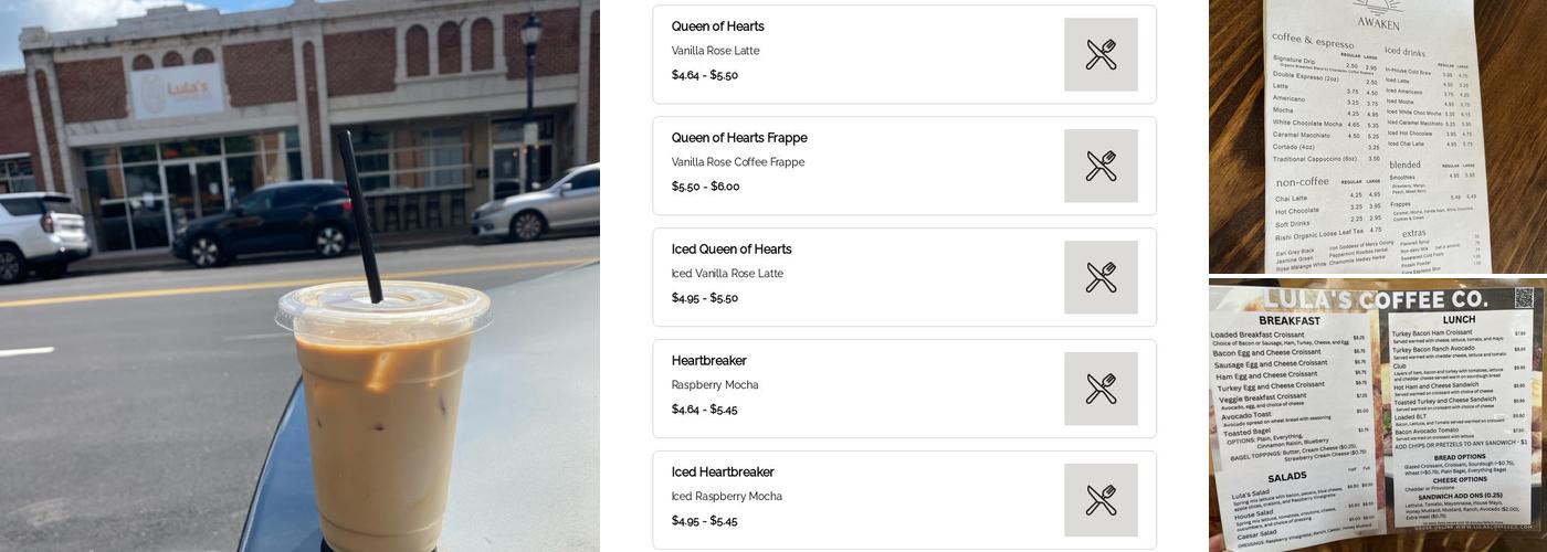 Lula's Coffee Co Menu