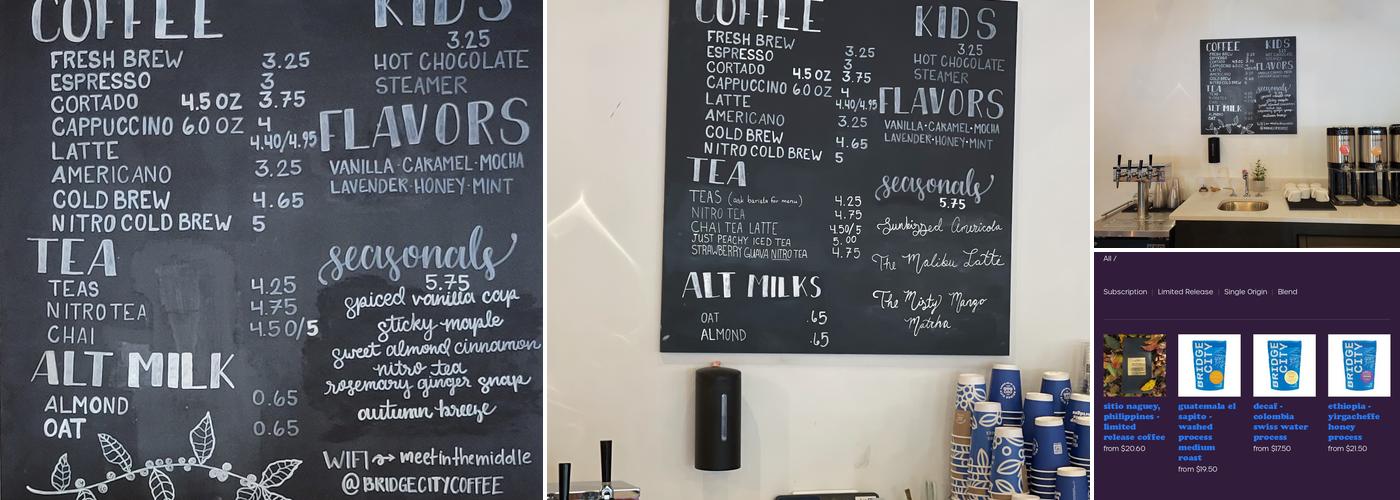 Bridge City Coffee Menu