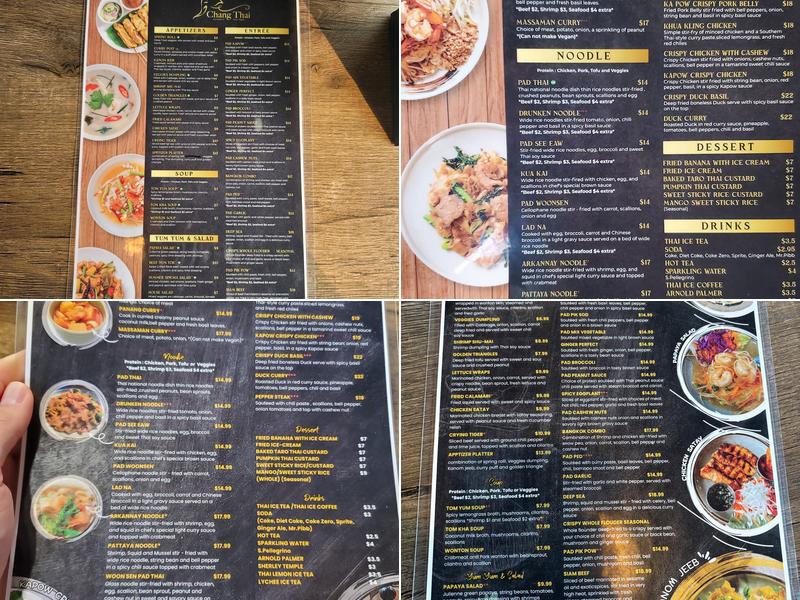 Chang Thai Cville Menu