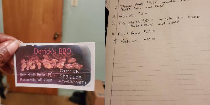 Derrick's BBQ Menu