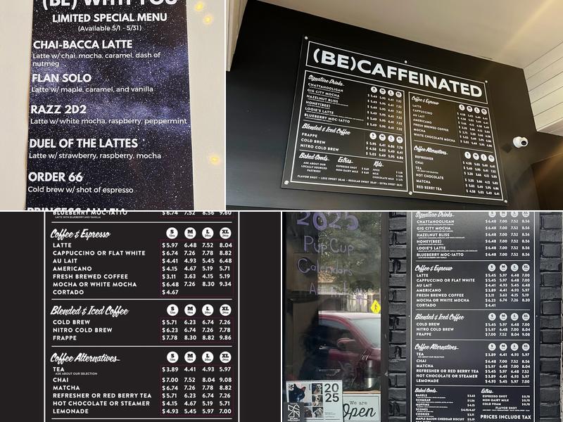 Be Caffeinated Menu