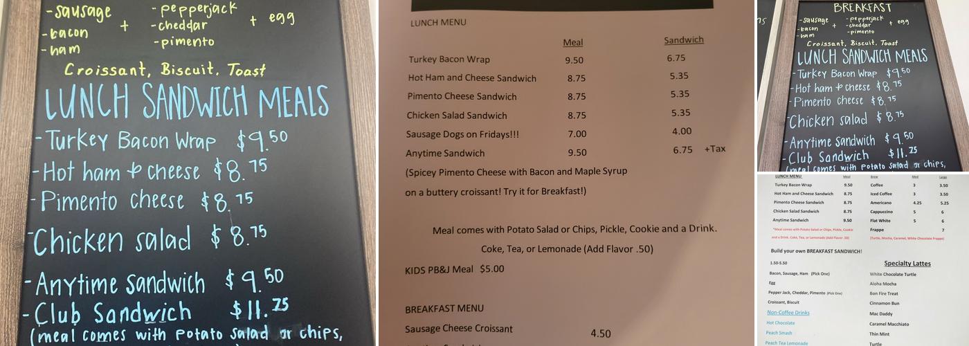 Half Moon Brew Menu