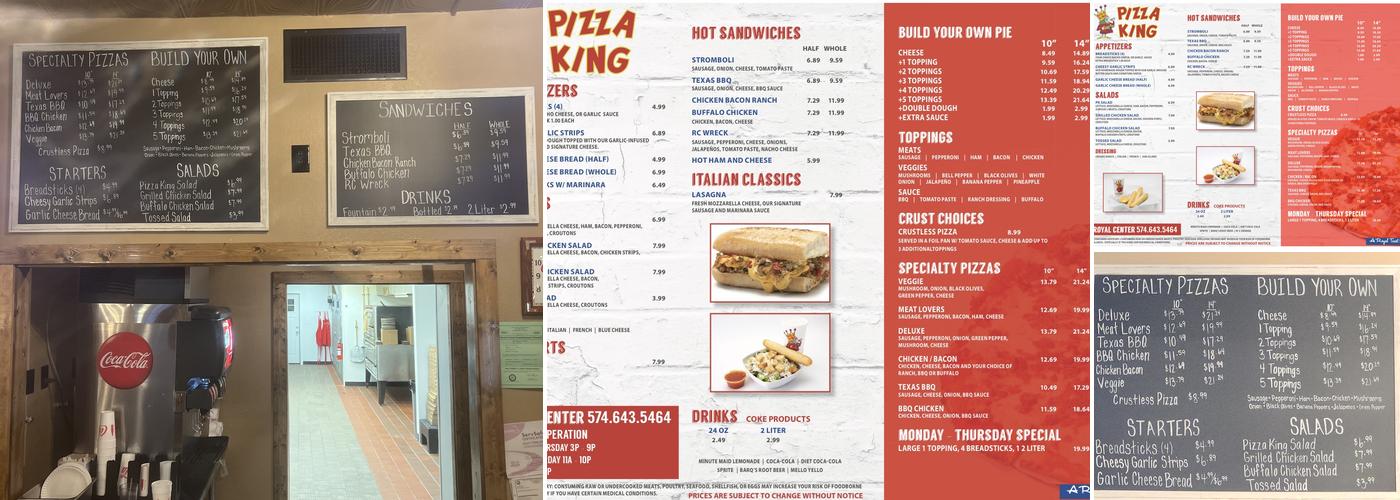 RC's Pizza King Menu